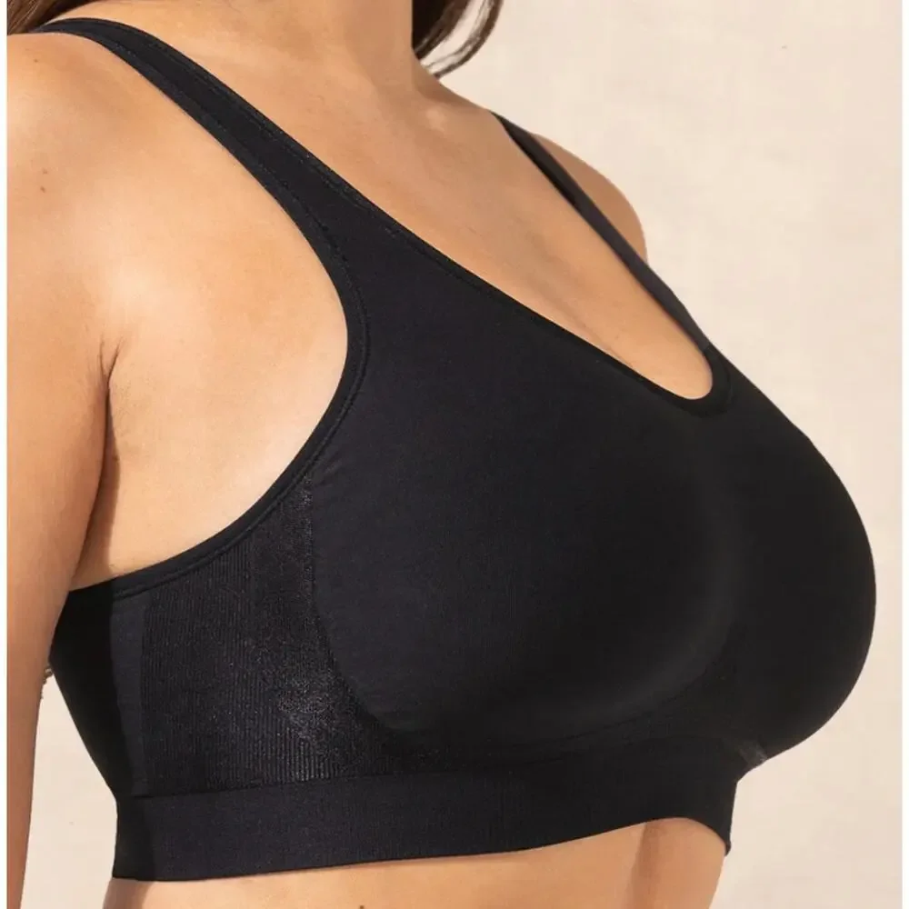 Truekind Daily Comfort Wireless Shaper Bra - Black Seamless Plus Size 2X - NEW - Picture 2 of 13